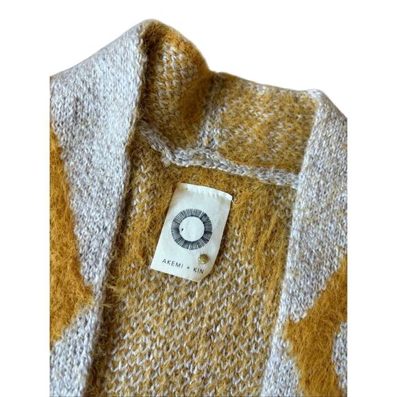 Anthropologie Akemi + Kin Sedona Textured Diamond Kimono Cardigan Open Front Cre - Picture 4 of 9